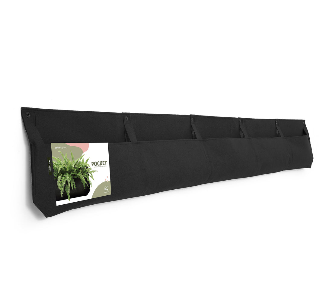 Pocket 5 Black Wall Planter