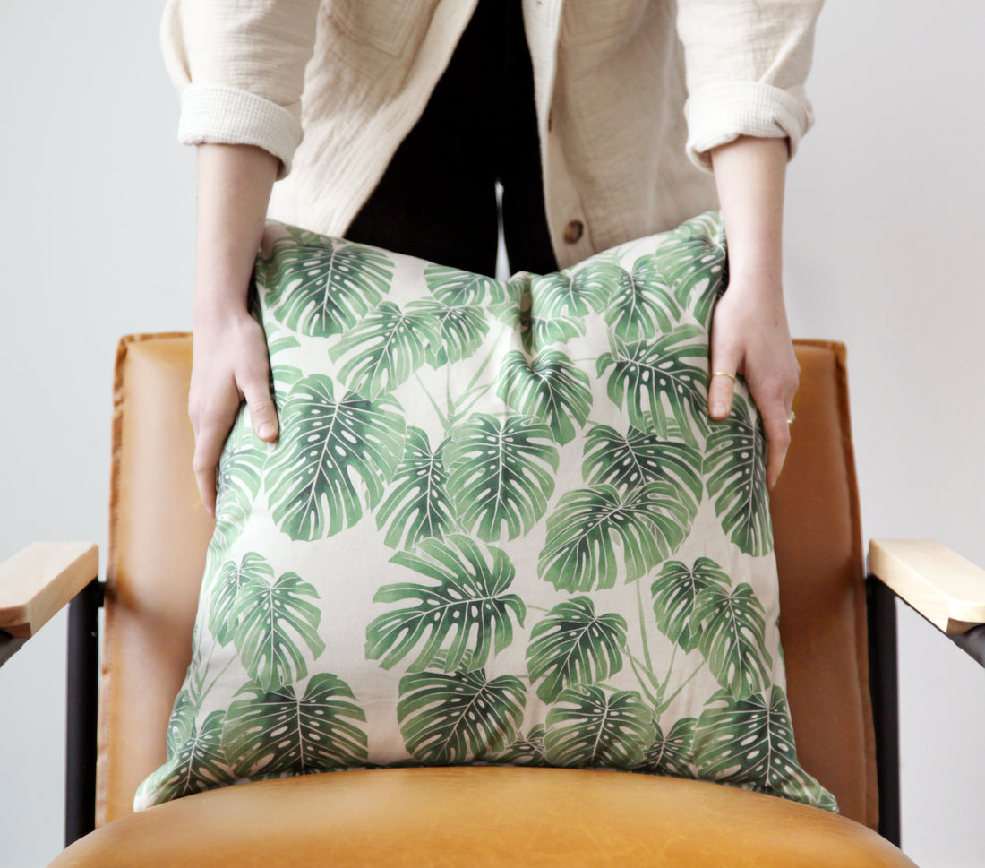 Monstera Throw Pillow Cover