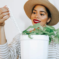 Loop White Hanging Planter