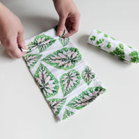 Living Pattern Burp Cloth Begonia & Fern 2PK