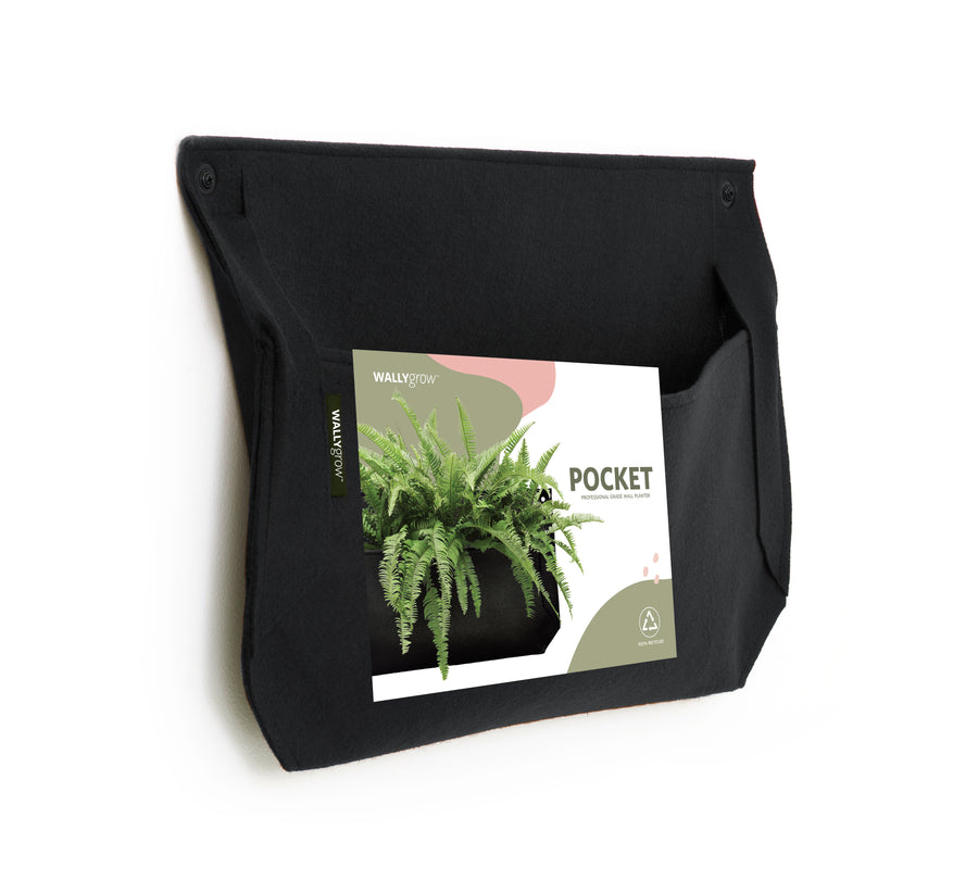 Pocket 1 Black Wall Planter