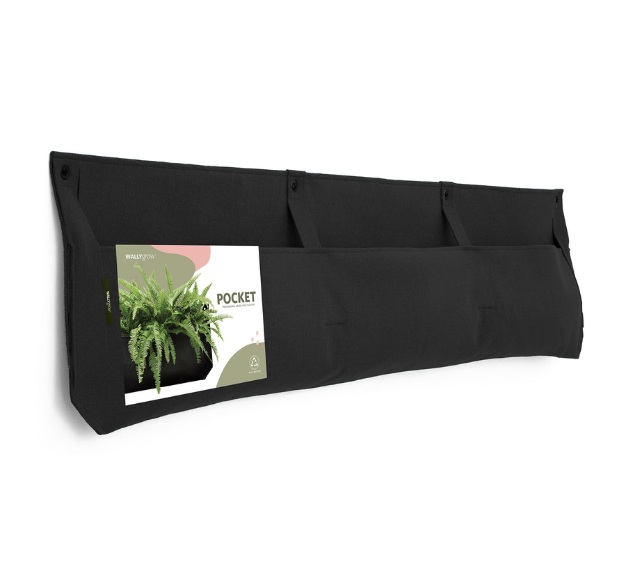 Pocket 3 Black Wall Planter